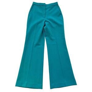 Pearl by Lela Rose Emerald Green Wide Leg Trousers Pants Size 2 High Waist